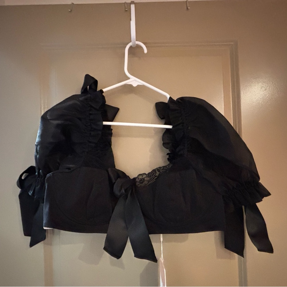 Selkie Poet Bralette - Size XL - Black (Caviar/Raven)